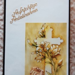 Handgemachte 3D‑Trauerkarte