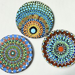 Hand-painted mandala,...