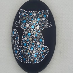 Mandala-Stone Blue Cat