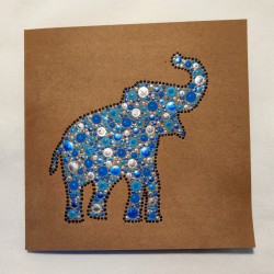 Grusskarte Blauer Elefant