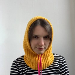 Crochet Hood Balaclava Bonnet Warm and Cozy (49% Wool) 