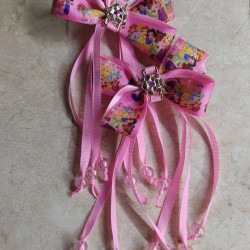 Pink hair bow for girls (2...