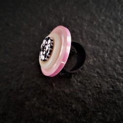 Pink Button Ring