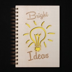 Holz Notizbuch - Bright Ideas