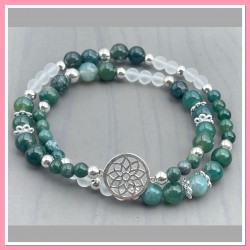 Agate mousse et Cristal de...