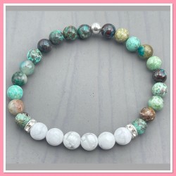 Bracelet en Howlite et...