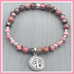 Bracelet en Rhodonite avec...