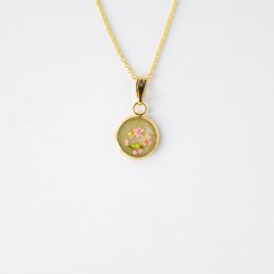 Kette vergoldet mit echten Blumen