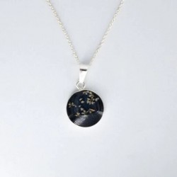 Kette silber mit echten Blumen